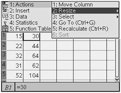 Resize Columns